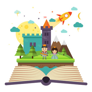 读书节世界图书日火箭学习书本
